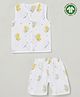 The Boo Boo Club 100% Muslin Organic Cotton Sleeveless Butterflies Printed Shirt & Shorts - White
