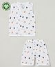 The Boo Boo Club 100% Muslin Organic Cotton Sleeveless Watermelon Printed Shirt & Shorts - White