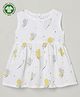 The Boo Boo Club 100% Muslin Organic Cotton Sleeveless Butterflies Printed Dress - White