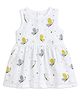 The Boo Boo Club 100% Muslin Organic Cotton Sleeveless Butterflies Printed Dress - White