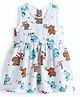 The Boo Boo Club 100% Muslin Organic Cotton Sleeveless Baby Elephant Printed Dress - White