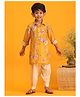 Vastramay Full Sleeves Floral Printed Kurta Patiala - Yellow Cream