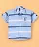 Little Kangaroos 100% Cotton Striped Half Sleeves Shirt-Blue