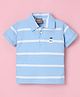 Little Kangaroos Half Sleeves T-Shirt Striped Pattern - Blue