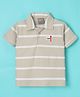 Little Kangaroos Half Sleeves T-Shirt Striped Pattern - Grey