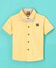 Little Kangaroos  100%  Cotton Solid  Half Sleeves Shirts With Bow - Yellow