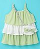 Little Kangaroos Sleeveless Party Top with Shimmery Detailing - Green