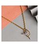 CLARA 925 Sterling Silver Gold Rhodium Plated Swiss Zirconia Zion Pendant Chain Necklace - Golden