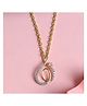 CLARA 925 Sterling Silver Gold Rhodium Plated Swiss Zirconia Flavia Pendant Chain Necklace - Golden