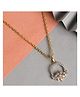 CLARA 925 Sterling Silver Gold Rhodium Plated Swiss Zirconia Tica Pendant Chain Necklace  - Golden