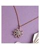 CLARA 925 Sterling Silver Rose Gold Rhodium Plated Swiss Zirconia Anna Pendant Chain Necklace  - Rose Gold