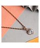 CLARA 925 Silver Rose Gold Rhodium Plated Swiss Zirconia Heart Solitaire Pendant Chain Necklace - Golden