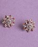 CLARA 925 Sterling Silver Rose Gold Rhodium Plated Swiss Zirconia Anna Earrings with Screw Back Gift - 2.4 g