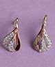 CLARA 925 Sterling Silver Rose Gold Rhodium Plated Swiss Zirconia Agda Earrings with Screw Back Gift - 1.7 g