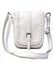 lycheebags Women PU Sling Bag with Beading - White