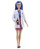 Barbie Scientist Doll, Blue Hair, Color Block Dress, Lab Coat & Flats, Microscope Accessory - Height 30.4 cm