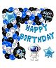 Puchku Astronaut Theme Birthday Decoration Kit with Happy Birthday Foil Balloons - 65 Pieces