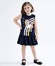 Little Marine Sleeveless Unicorn Printed Drop Waist Dress - Black