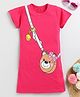 Little Marine Short Sleeves Sling Bag Printed Night Wear T Shirt Dress - Pink