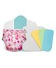 UNO Cloth Diaper  Starter Kit | Washable & Reusable (1 Cloth Diaper + 1 Insert + 1 Booster Pad with 3 Diaper Liners) - Cherry Blossom