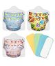 SuperBottoms Stash Builder Pack with 3 Freesize UNO Cloth Diapers Combo 3 Fleece Liners 2 Booster Pads & 1 Very Heavy Wetter Pad (Hemp Insert) (Print May Vary)