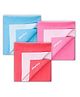 Cherilo Waterproof Reusable Baby Dry Sheet Medium Size Pack of 3 - Pink  Salmon Rose & Sky Blue