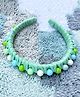 FOLLOW THE NEEDLE T Yarn Beads Appliqued Hair Band - Green