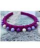 FOLLOW THE NEEDLE T Yarn Beads Appliqued Hair Band - Purple