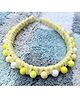 FOLLOW THE NEEDLE T Yarn Beads Appliqued Hair Band - Yellow