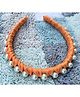FOLLOW THE NEEDLE T Yarn Beads Appliqued Hair Band - Orange