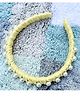 FOLLOW THE NEEDLE T Yarn Beads Appliqued Hair Band - Yellow