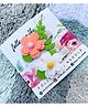 FOLLOW THE NEEDLE  Set Of 2 Felt Garden Flower Embellished Hair Clips - Peach & White