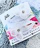 FOLLOW THE NEEDLE Pack Of 2 Faux Leather Glitter Butterfly Applique Hair Clips - White