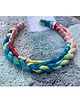 FOLLOW THE NEEDLE T Shirt Yarn Twisted Hair Band - Blue Yellow