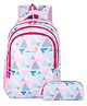 The Clownfish Scholastic Series Printed School Backpack with Pencil Pouch Pink - 16 Inches