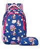 The Clownfish Scholastic Series Printed Polyester School Backpack With Pencil Pouch Royal Blue - 16.9 Inches
