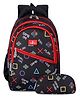 The Clownfish Brainbox Series Printed School Backpack with Pencil Pouch School Bag Charcoal Black - 16.9 Inches