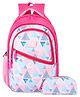 THE CLOWNFISH Brainbox Series Printed Polyester 30 L School Backpack with Pencil/Stationery Pouch School Bag Daypack Picnic Bag for School Going Boys & Girls Age 8-10 Years (Baby Pink)
