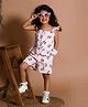 LIL PITAARA Pure Cotton Cap Sleeves Panda Printed Co Ord Shorts Set- Pink