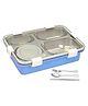 FunBlast Stainless Steel Lunch Box with Spoon, Fork & Chopsticks - Blue