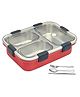 FunBlast Stainless Steel Insulated Lunch Box with Chopsticks Spoon & Fork - Red