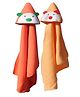 JARS Collections  Hooded Blanket Animal Patch Pack of 2  Red & Orange