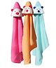 JARS Collections  Hooded Blanket Animal Patch Pack of 3  Multicolor