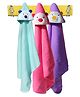 JARS Collections  Hooded Blanket Animal Patch Pack of 3  Multicolor