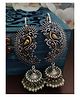 Binnis Wardrobe Toned Contemporary Jhumkas Earrings - Silver