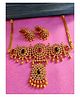 Binnis Wardrobe Gold Plated Green & White Kundan Jewellery Set - 57 g