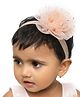 Aye Candy Polka Dots Embellished Rose Appliqued Headband - Peach