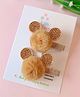 Little Tresses Set Of 2 Bunny Ears Alligator Hair Clip - Brown