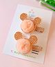 Little Tresses Set Of 2 Bunny Ears Alligator Hair Clip - Peach
