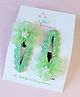 Little Tresses Set Of 2 Spiral Flower Snap On Hair Clip - Mint Green